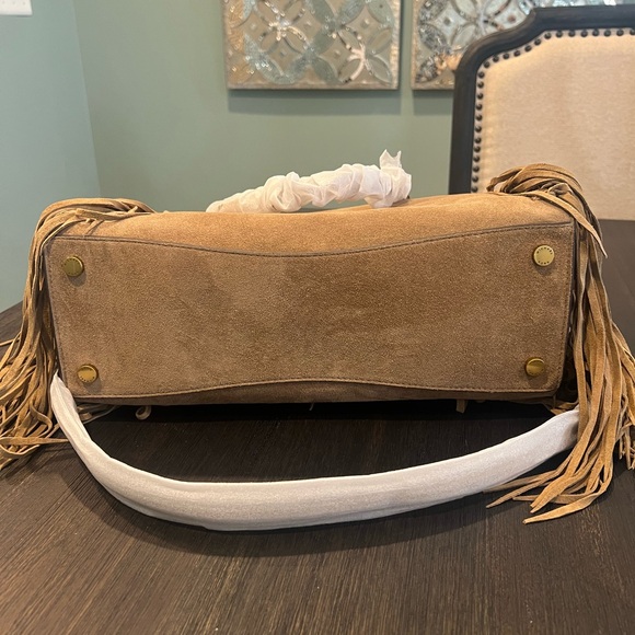 NWT Michael Kors Hamilton Large Fringe Suede Satchel - Picture 9 of 13